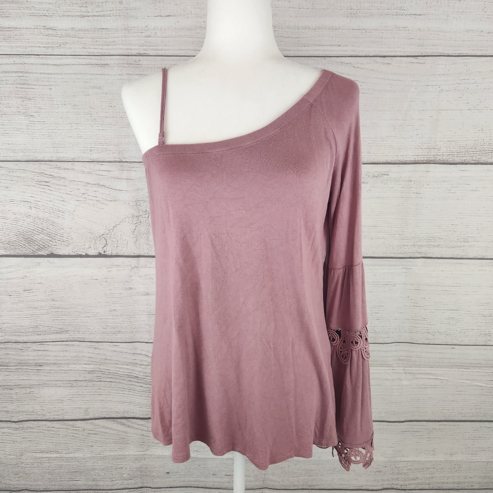 Lapis Mauve Pink One Sleeve Blouse